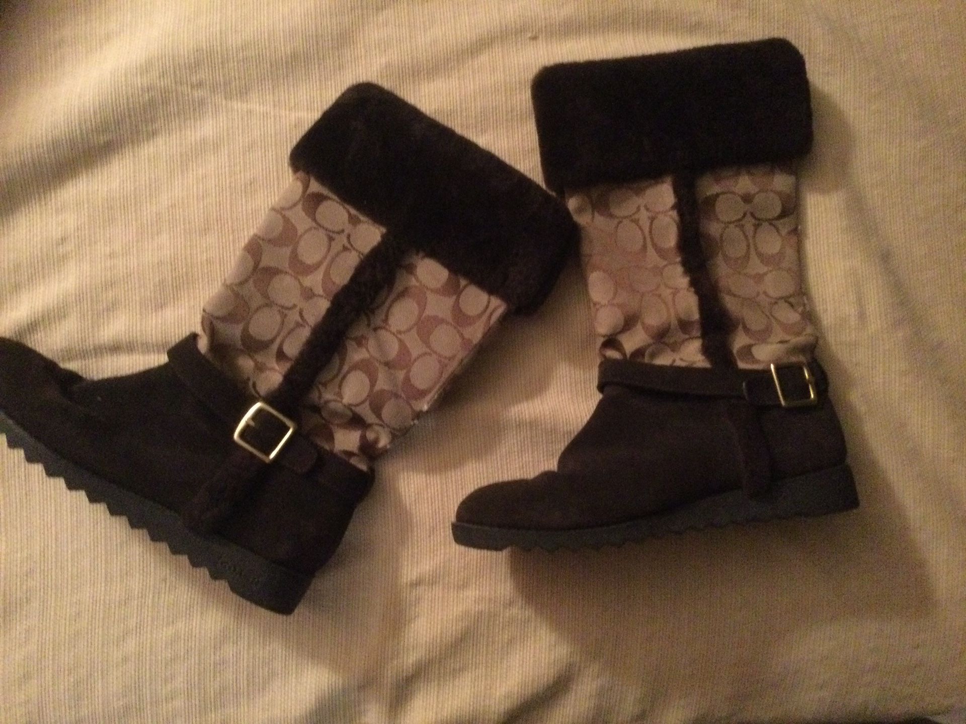 Signature Coach Boots with Fur