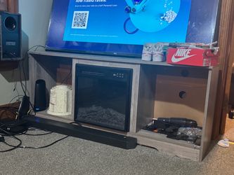 TV Stand with Electric Fireplace Insert and led lights