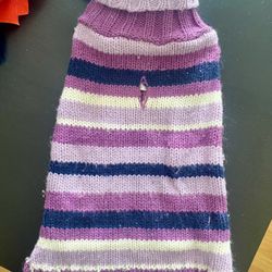 Purple Striped Dog Sweater