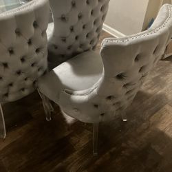 Grey velvet chairs