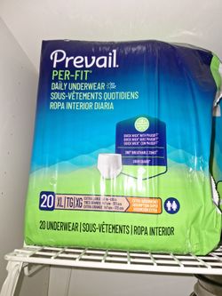 30$, 5 bags case , 7 $ ea Fit Daily Underwear XL 20 Count