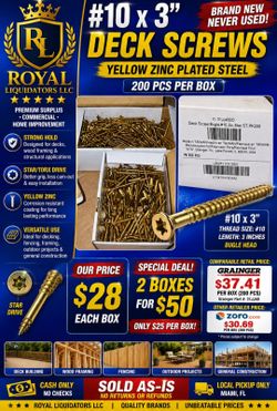 #10 x 3" Yellow Zinc Deck Screws 200-Pack