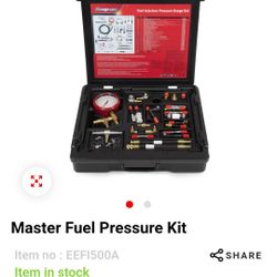 New Snapon Master Fuel Pressure Gauge Set