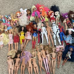 Dolls lot, barbie, lol and misc others