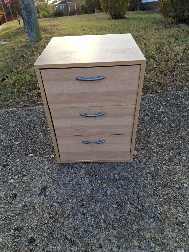 Small Light Wood 3-Drawer Cabinet – Great for Desk or Bedroom