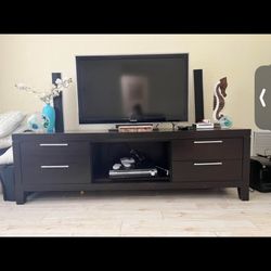 TV Stand Espresso Coffee, Real Wood