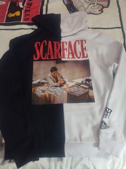 Scarface Black and white Embroidered hoodie shirt size XL us