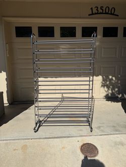 Large 10-Tier Rolling Shoe Rack Organizer