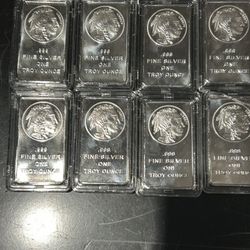 8 1oz Silver .999 Bars Bullion 