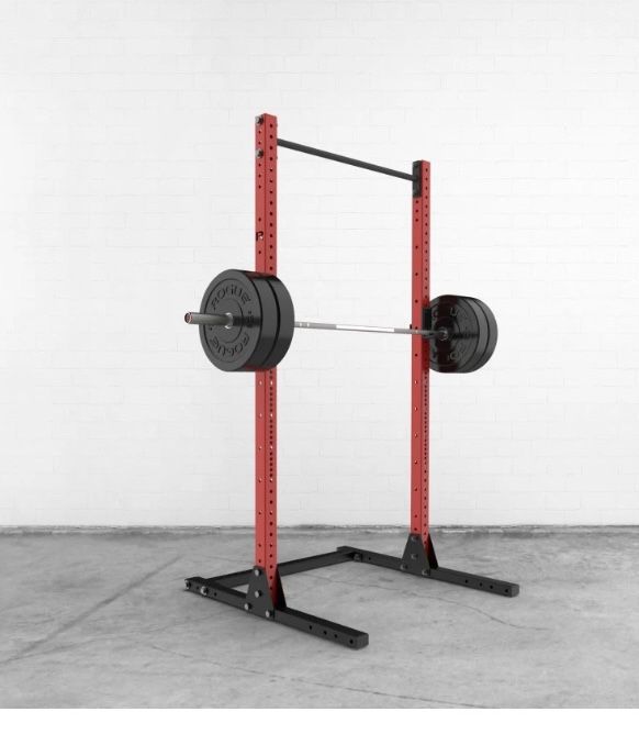 Rogue Squat stand, Red Bella Bar and 160lbs Of Bumper Plates