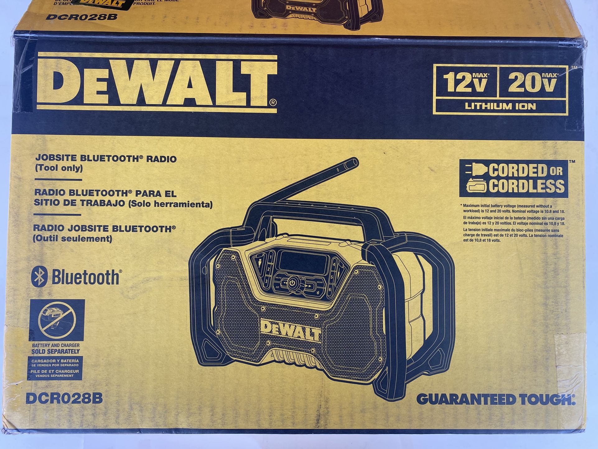 DEWALT 20V MAX Compact Cordless Bluetooth Radio (Tool Only)