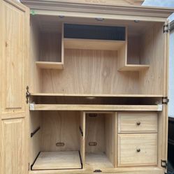 Unfinished Furniture Armoire Computer Desk 