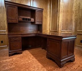 Villa Tuscano L- Shape Desk, Golden Oak by Whalen