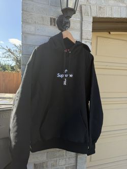 Black Supreme Cross Logo Hoodie 