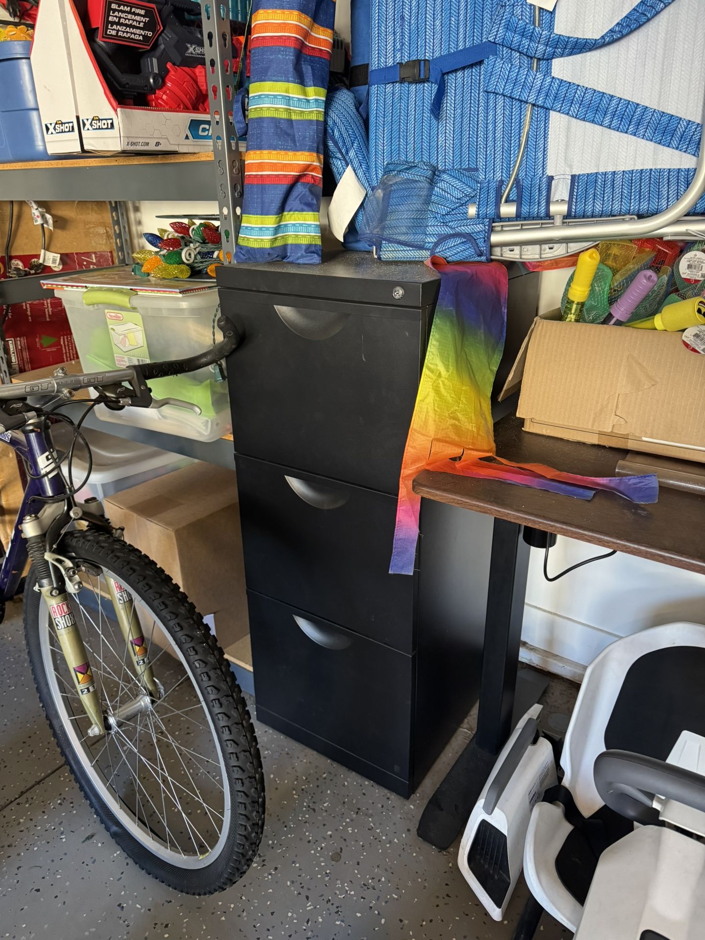 Black 3 Drawer File Cabinet In Great Condition