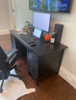 Home office desk - IKEA Hemnes style black