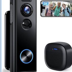 XTU Doorbell Camera Wireless No Subscription, 2K Video Doorbell with Chime, 2-way Audio,