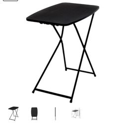 26" Adjustable Height Personal Folding Table, Black