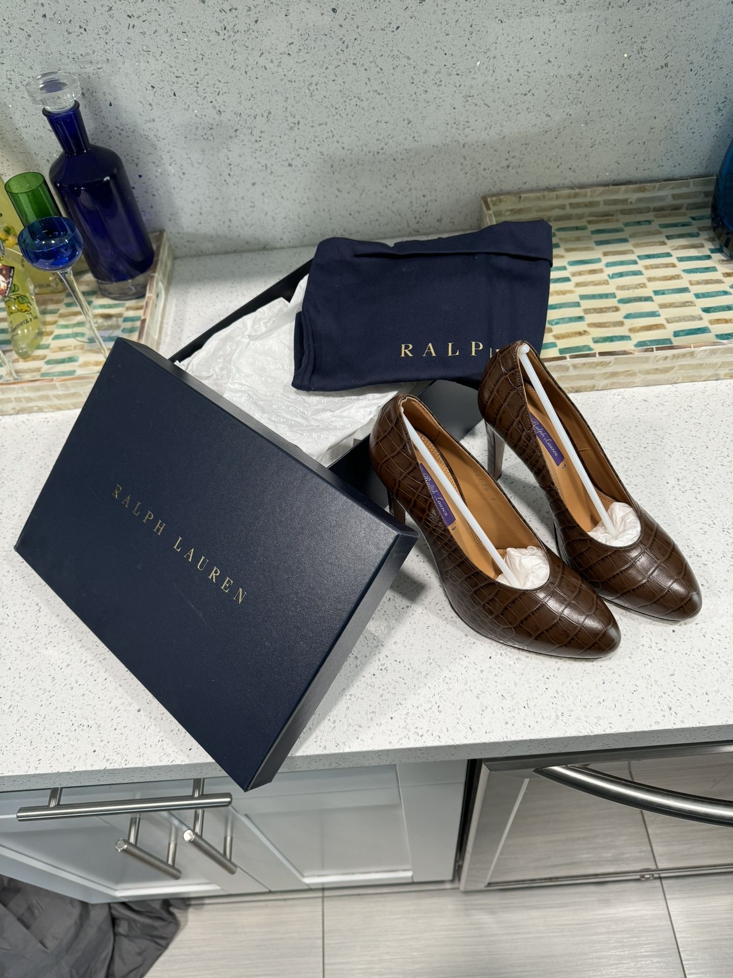 Ladies Ralph Lauren Purple Label Alligator Skin Pumps