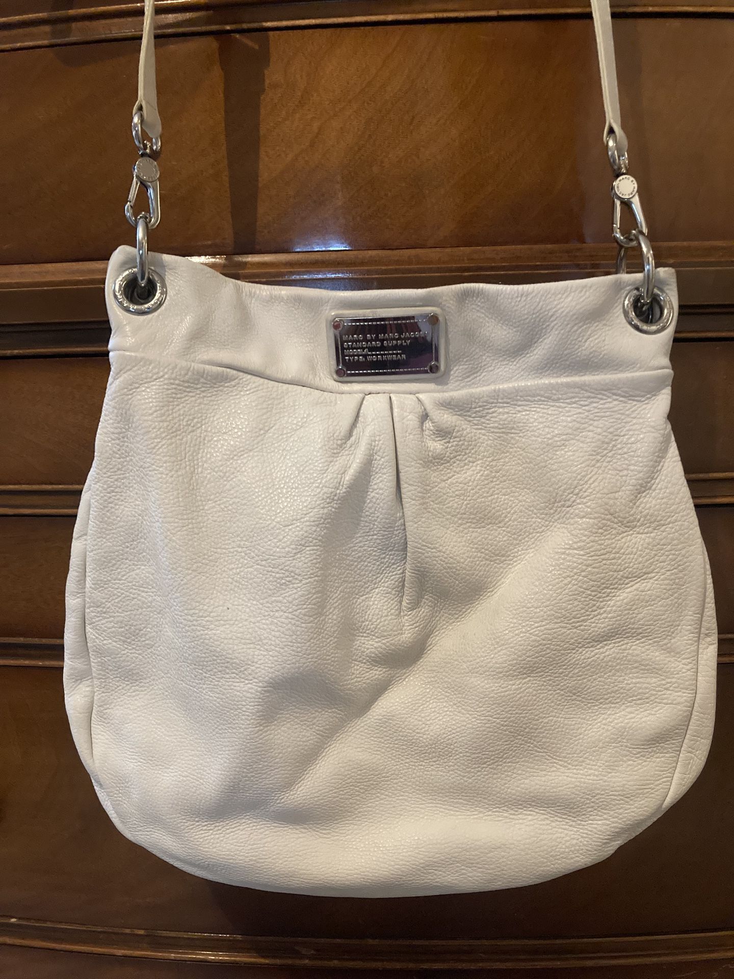 Marc Jacobs Classic Q Hillier Bag- White Leather, Silver Hardware