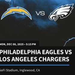 (3) TICKETS CHARGERS VS EAGLES 