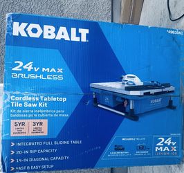 Kobalt Cordless Wet Tabletop Saw Kit W Battery& Charger BRAND NEW
