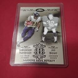 Very Rare Old 2007 Topps Chrome Football Card - Running Back Royalty Jim Brown / LaDainian Tomlinson