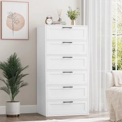 Dresser with 6 drawers white [NEW]