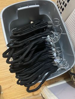 50 Black Velvet Hangers - Slim, Space Saving, Non-Slip