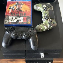 PS4, 2 Controllers, Headset, And Monitor 