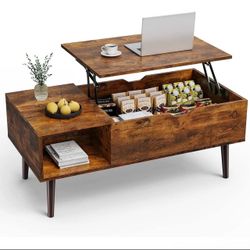 Brand New Lift Top Coffee Table w/ Storage – Rustic Brown