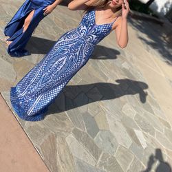 Blue Sparkly Prom Dress