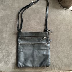 Black Skinny Messenger Bag (Adjustable Strap)