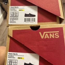 Black Classic Slip Ons Vans Shoes