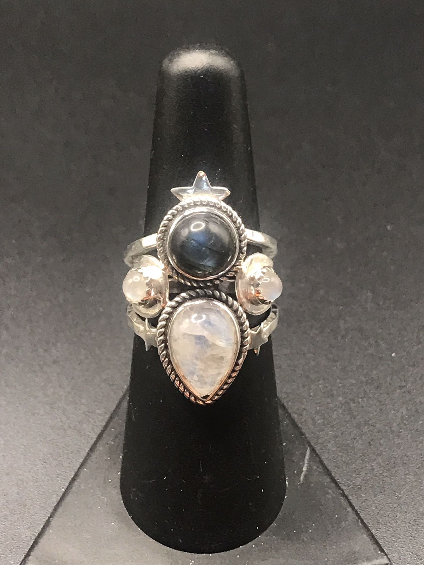 925 Sterling Silver Handmade Natural Labradorite Moonstone Ring