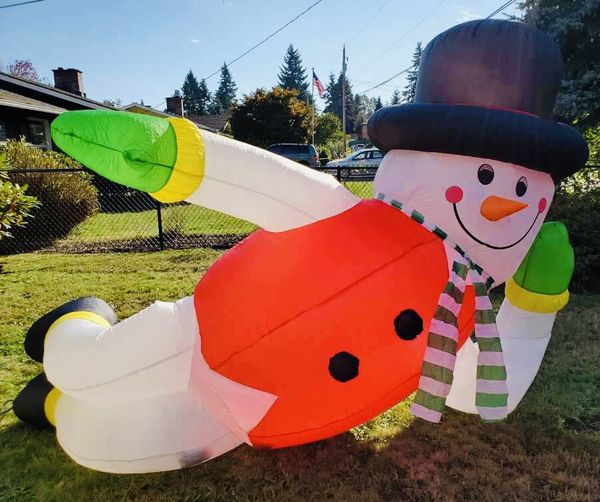 Christmas Lounging Snowman 10 ft Yard Airblown Inflatable for Sale in
