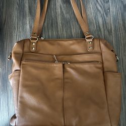 New Diaper Bag/ Tote/ Backpack Convertible Brown Brown 