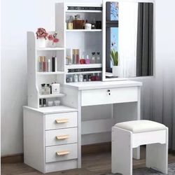 White Vanity With LED Lights 