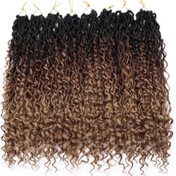 18 Inch Goddess Locs Crochet Hair Faux Locs Crochet Hair Pre Looped Soft Locs Crochet Hair (8 Pack)