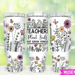 Custom 40oz Teachers Day Appreciation Week Theme  Stanley Dupe White Tumbler