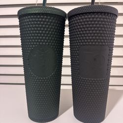 The Starbucks Kitchen Starbucks Matte Dark Green/Black Studded Tumbler 24oz