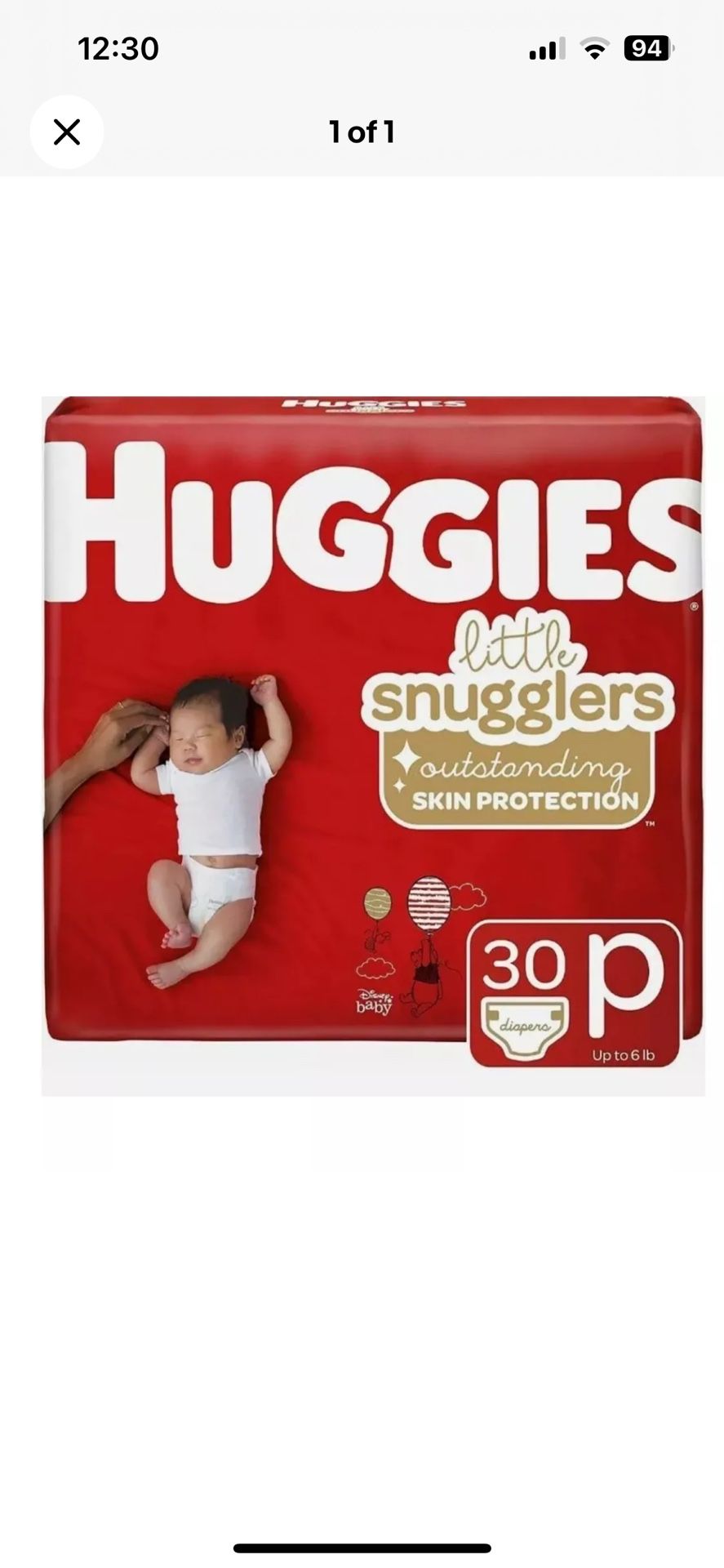 Huggies Baby Diapers Little Snugglers Size Preemie 30