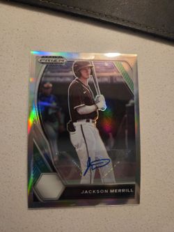 Jackson Merrill 2021 Panini Prizm Draft Picks Autograph Rookie Silver PDP27