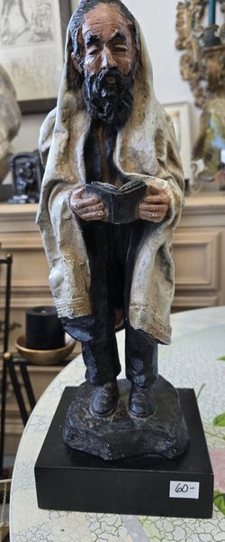 Vintage Orthodox Rabbi Praying. 16"H. PLEASE READ DESCRIPTION