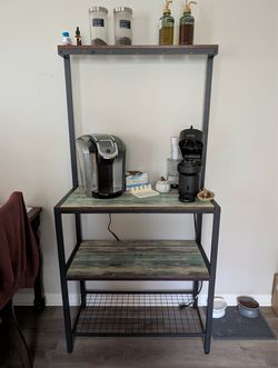 Coffee cart kitchen cart storage shelves