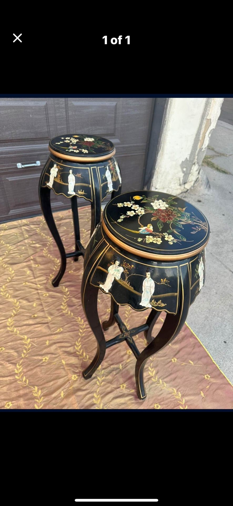 Vintage Mother of Pearl Plant Stands