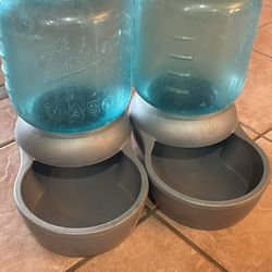 Petmart mason jar dog feeders x 2