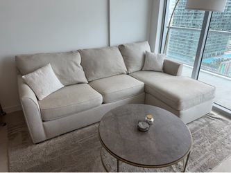 Beige / White City Furniture Couch Sofa 2 Piece