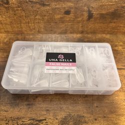 Clear Pre-Etched Long Coffin False Nails