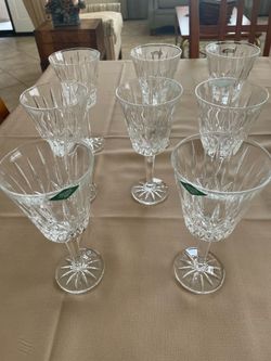 8 Shannon Crystal Wine Goblets - (Unused)